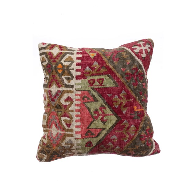 Decorative Turkish Kilim Pillow Cover For Sale - Image 4 of 4