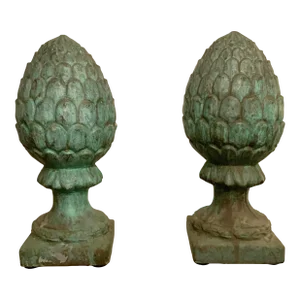 Pair of Verde Pineapple Garden Finials