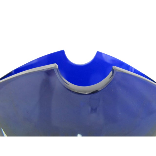 Baccarat Crystal Cobalt Blue Oceanie Kaleidoscope Stopper Sculpture Vase For Sale - Image 12 of 18