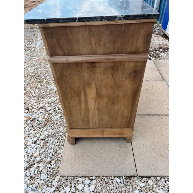 French 19th Century Louis Philippe Bleached Burl Walnut Marble Top Commode For Sale - Image 11 of 12