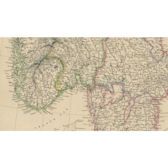 Mid 19th Century Antique Map of Sweden and Norway, 1860 For Sale - Image 5 of 10