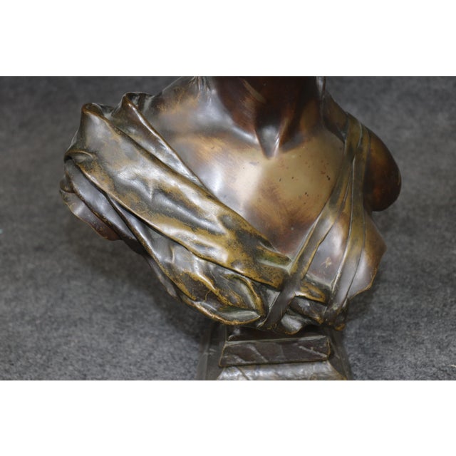 Antique French Art Nouveau Bronze Bust "Herodias" Signed George Charles Coudry For Sale In Philadelphia - Image 6 of 11