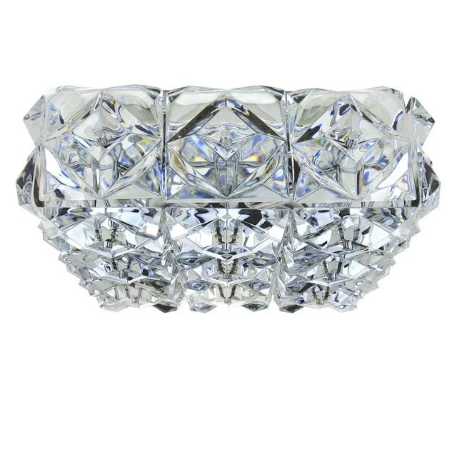 1970s Mid-Century Modern Ceiling Lamp in Crystal & Chrome from Kinkeldey, 1970s For Sale - Image 5 of 11