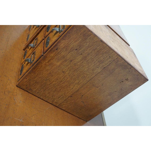 French Oak Apothecary Cabinet / Filing Cabinet, 1920s, Set of 2 For Sale - Image 14 of 17