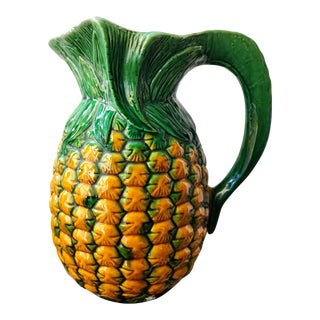 Early 20th Century Antique Minton Style Majolica Pineapple Pitcher For Sale