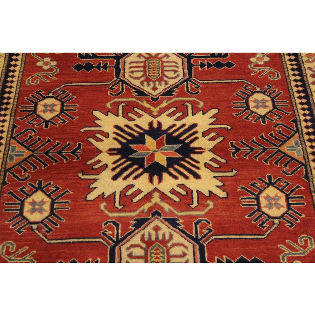 1980s Rustic Super Kazak Rust/Beige Wool Rug - 4'0'' X 6'2'' For Sale - Image 5 of 10