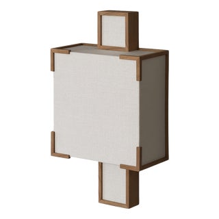 Yoshino Wall Lamp in Cherry Wood & Fine Silk by Veermakers For Sale