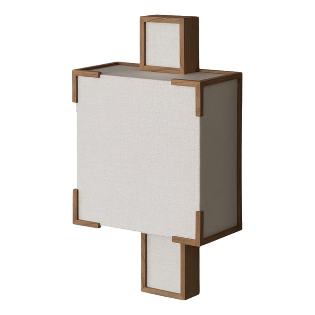 Yoshino Wall Lamp in Cherry Wood & Fine Silk by Veermakers For Sale