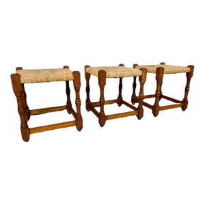 Antique Rustic Wild Cherrywood Stools