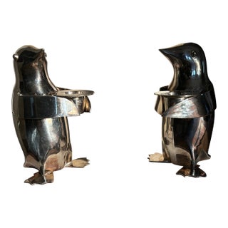 Restoration Hardware Penguin Candle Holders in Original Boxes, a Pair For Sale