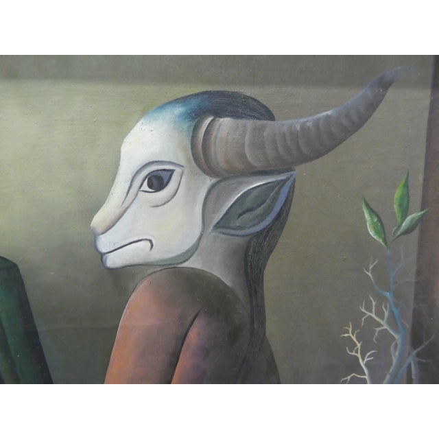 1960s Vintage Surrealist Half Goat Half Human Haitian Painting Chairish