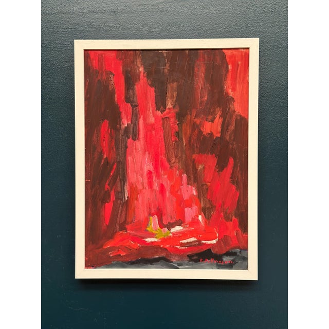 Rune Pettersson, Abstract Composition in Red, 1950s, Oil on Panel, Framed For Sale - Image 16 of 18