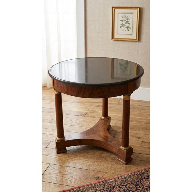 19th Century French Empire Flame Mahogany & Black Marble Center Table Guéridon, 1810 For Sale - Image 4 of 4