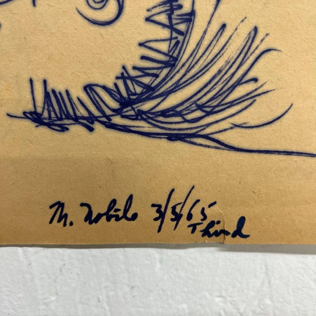 Mid-Century Modern 1960s Myrna Nobile Nude Art Drawing #2 on Paper 3/5/65 Signed For Sale - Image 3 of 9