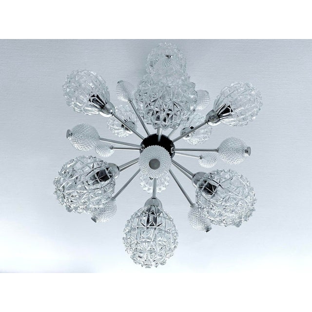 Black Large Sputnik Glass Pendant Lamp, 1970s For Sale - Image 8 of 17