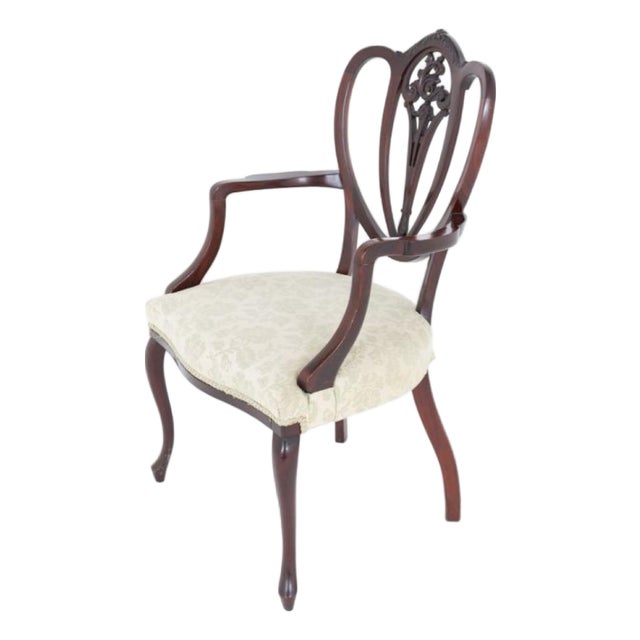 Hepplewhite Revival Mahogany Armchair with Seat Chair, 1890s For Sale