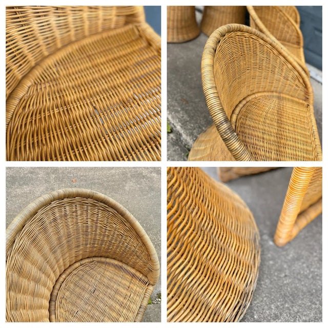 Modern Wicker Barrel Chairs | Set of Six For Sale - Image 12 of 12