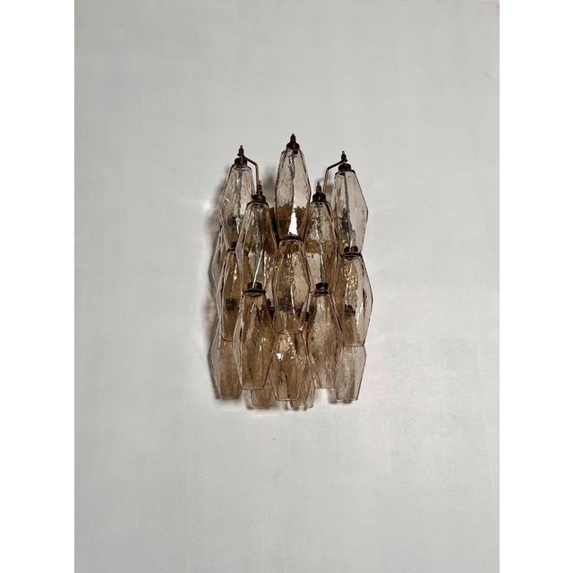 Glass Vintage Italian Poliedri Wall Sconces in Smoked Glass, 1990s, Set of 2 For Sale - Image 7 of 17
