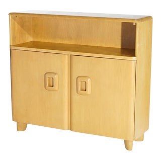 Mid Century Modern Heywood Wakefield Two Door Bookcase in Wheat Circa 1950 For Sale