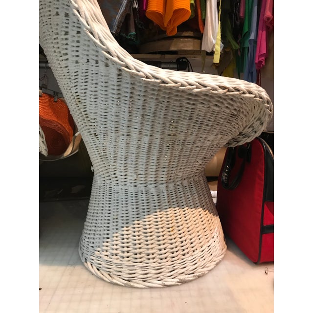 White Mid Century White Wicker Chairs - a Pair For Sale - Image 8 of 13