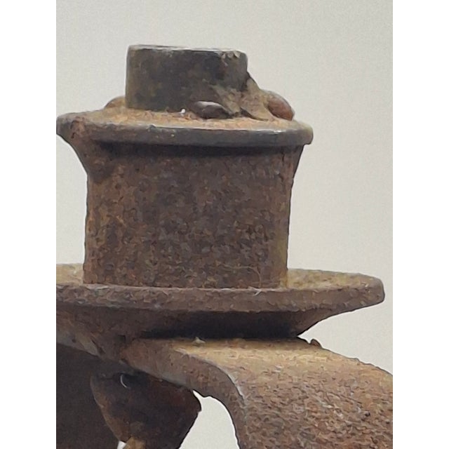 Rare 18th/19thC Hand-Forged Wrought Iron Wax Jack For Sale In Boston - Image 6 of 18
