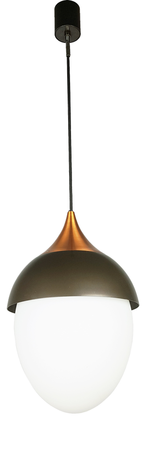 Italian Copper and Glass Pendant Lamp in Brown Metal by Bruno Gatta for Stilnovo, 1960s