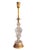 A tall neoclassical table lamp, with the base alone standing 40 inches overall, combining a turned brass column and...