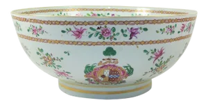 19th Century French Samson Porcelain Punch Bowl