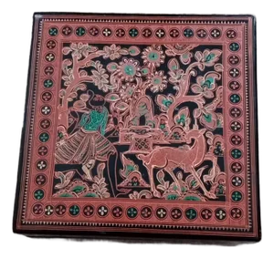 1960s Gorgeous Kotobuki Japan Lacquer Ware Trinket Box