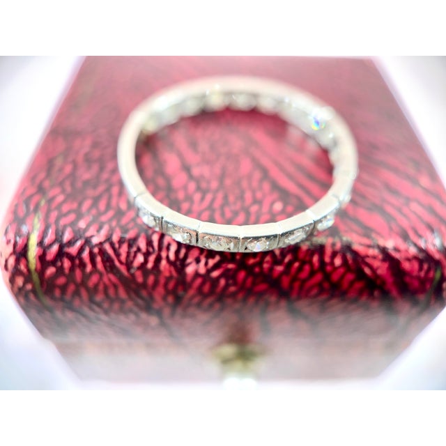 Silver 1920s Art Deco Platinum Single Cut Diamond Ring, Size 9.5 For Sale - Image 8 of 10