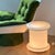 Mid-Century Modern Vintage 1970s Italian Satin Opaline Glass Floor Lamp - Sculptural Illuminated Side Table - Space Age Matte Frosted Glass Pedestal Lamp For Sale - Image 3 of 18