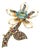 Bochic "Orient" Vintage Pearl, Multi Sapphire & Topaz Brooch 18K Gold & Silver For Sale