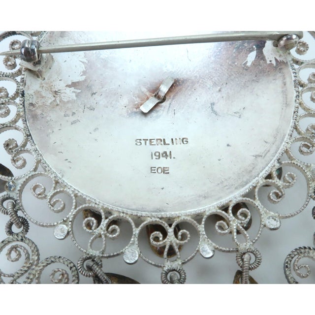 Norwegian Sterling Silver Solje Wedding Brooch by e.o. Erickson, 1940's For Sale - Image 12 of 14