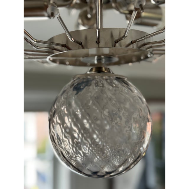 Murano Chandeliers with Feather Prisms, 2010, Set of 2 For Sale - Image 6 of 10