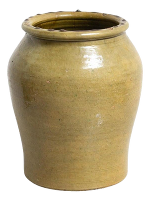 Early 20th Century Traditional Rustic Green Ceramic Vase