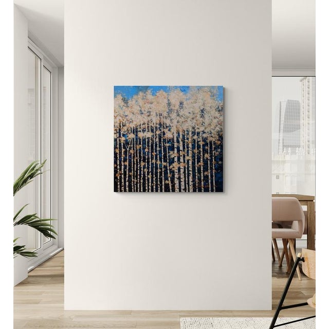 Contemporary Contemporary White Birch Tree Painting on Gallery Wrap Canvas. For Sale - Image 3 of 4