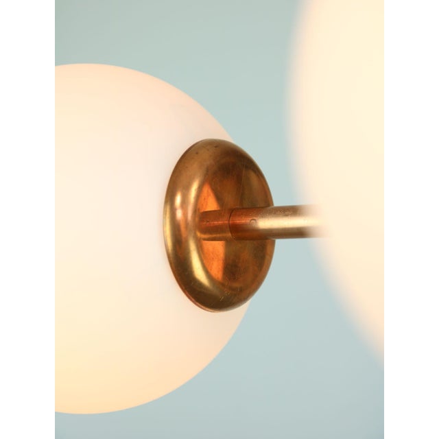 Mid-Century Modern Italian Chandelier in Copper and Opaline Glass, 1960s For Sale - Image 12 of 18