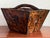 A striking antique Chinese provincial carrying basket or utility container, likely dating to the late Qing or early...