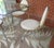 Mid-Century Modern Salterini Attributed Vintage Iron and Glass Patio Dining Table, 4 Chairs For Sale - Image 3 of 6