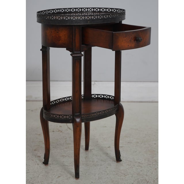 Theodore Alexander Pair Theodore Alexander French Style 1 Drawer End Tables For Sale - Image 4 of 16