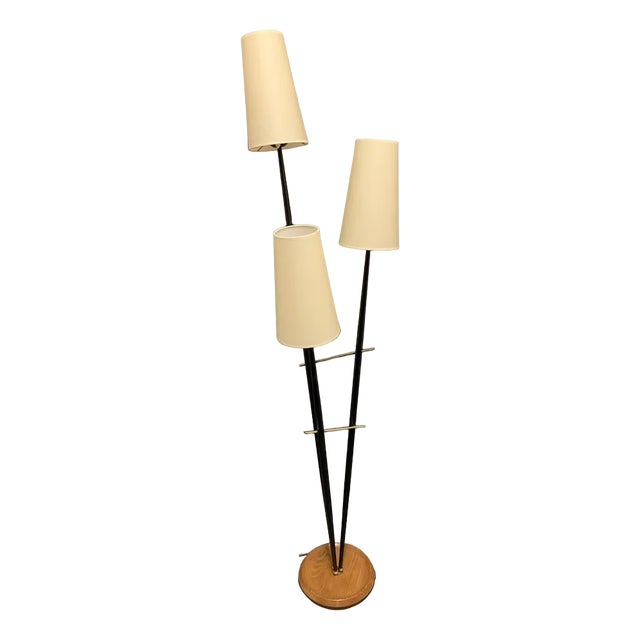 3-Light Floor Lamp, France, 1950s For Sale