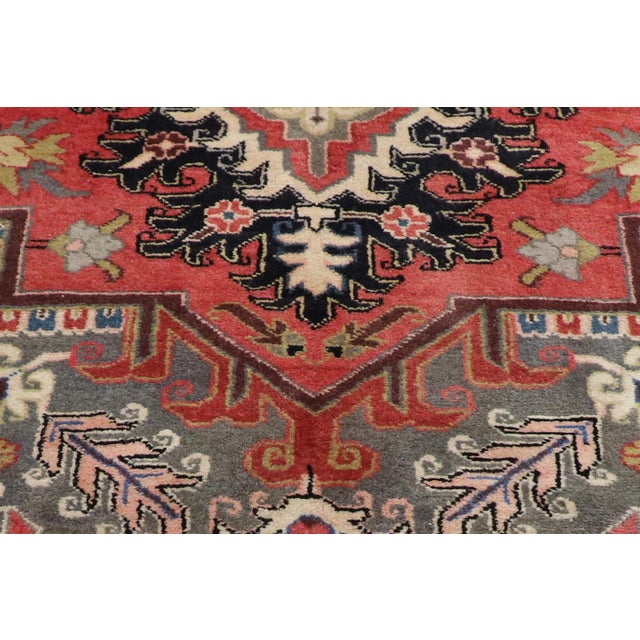 Vintage Persian Heriz Rug - 12'09 X 19'05 For Sale - Image 11 of 12