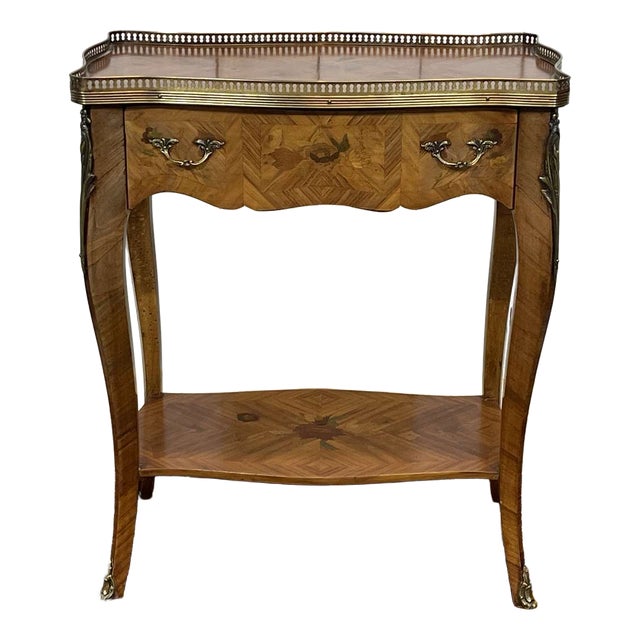 Louis XV Style Side Table in Rosewood and Beech, 1970s For Sale