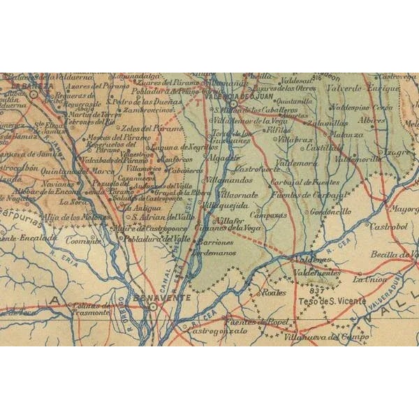 Map of Castilla Y Leóns Mountainous Province, 1903 For Sale - Image 4 of 7