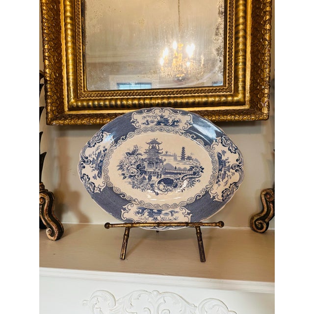 Vintage Allertons “England Chinese” Blue & White Transferware Platter A charming vintage Allertons England Chinese oval...