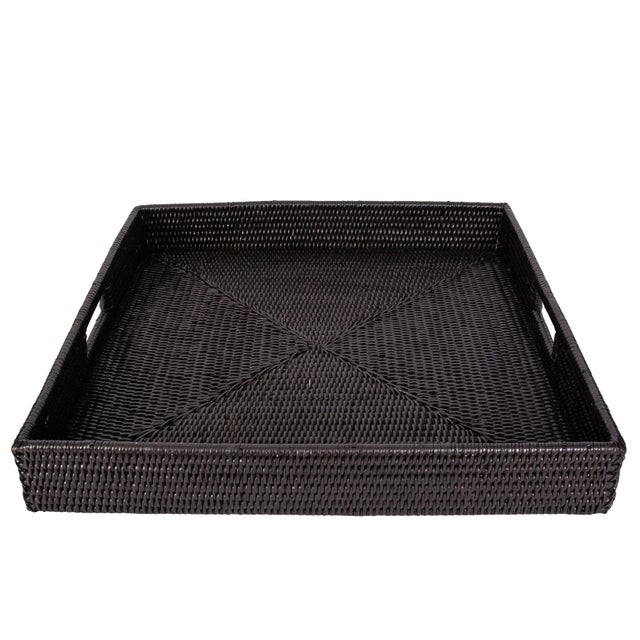 Artifacts Rattan Square Tray For Sale - Image 4 of 7