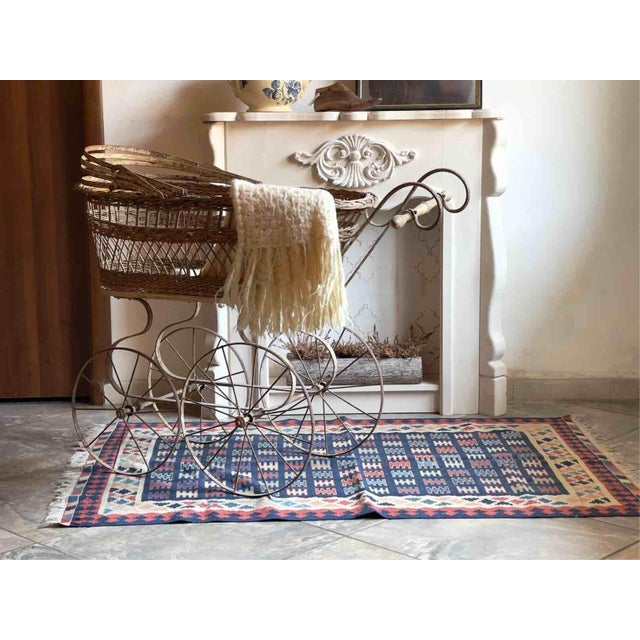 Vintage Wool Kilim Rug with Geometric Comb Pattern, 1970s For Sale - Image 4 of 10