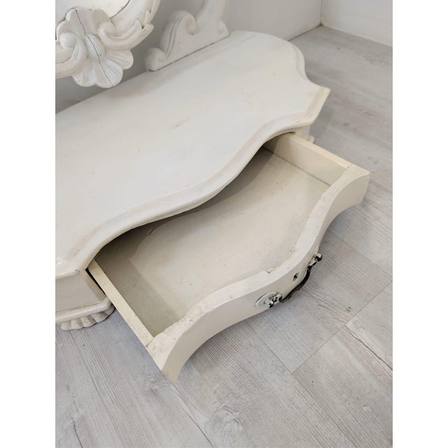 Vintage Whitewashed Dressing Table in Wood, 1940s For Sale - Image 15 of 18