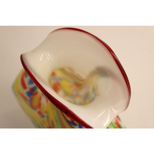 Glass Vintage Italian Murano Confetti Art Glass Vase, Hand Blown, MCM For Sale - Image 7 of 7
