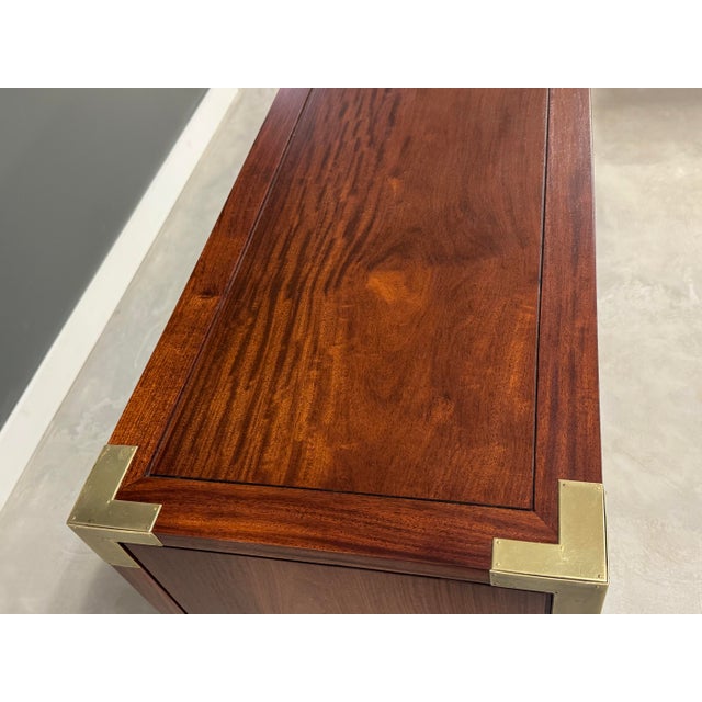 1960s 1960s Refinished Solid Teak and Brass Campaign Dresser For Sale - Image 5 of 10